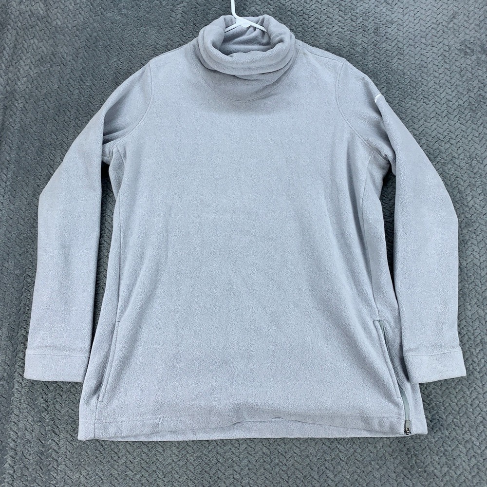 Nike Dri Fit Sweatshirt Womens XL Gray Fleece Pullover Activewear Cowl Neck